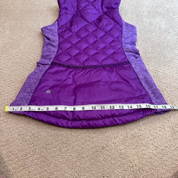 Lululemon Down for Run Vest Tender Violet Down Fill Active Purple Size 4 #W4H78S - Picture 15 of 16